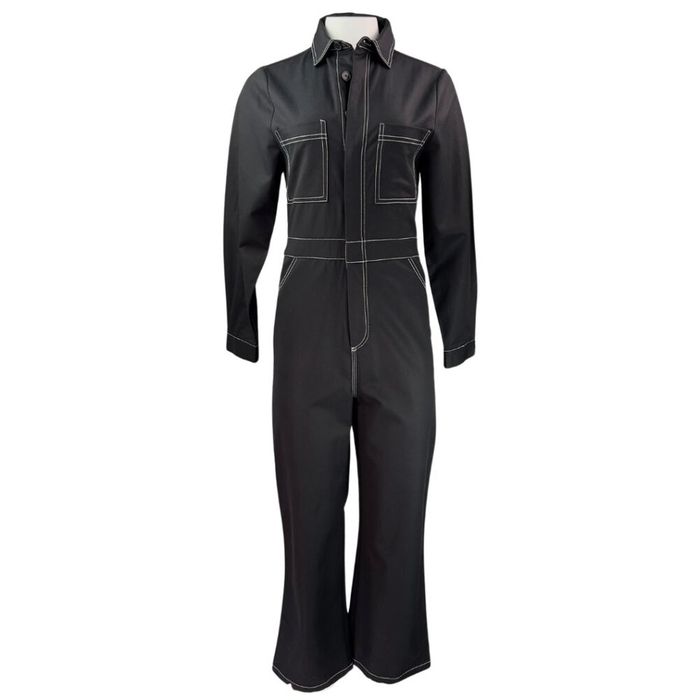 Rolla's Black Boiler Suit with White Topstitch